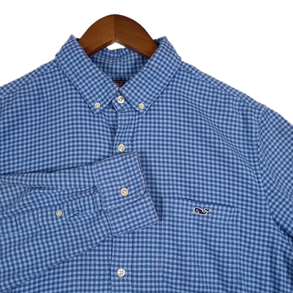 Vineyard Vines Slim Fit Tucker Flannel Shirt Men's Large Cotton Plaid Gingham